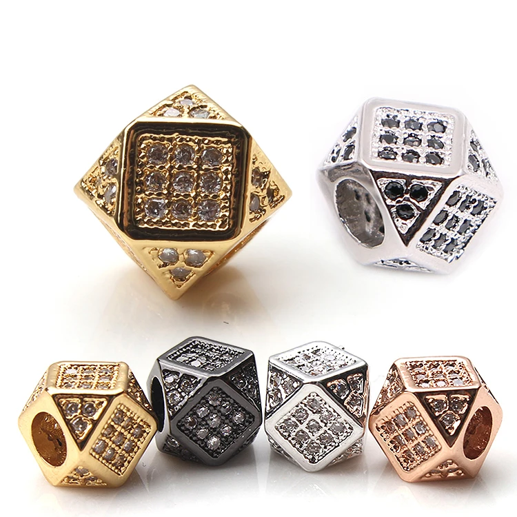 High quality fashion antique brass jewelry custom logo european sterling silver beads large hole beads charm bead