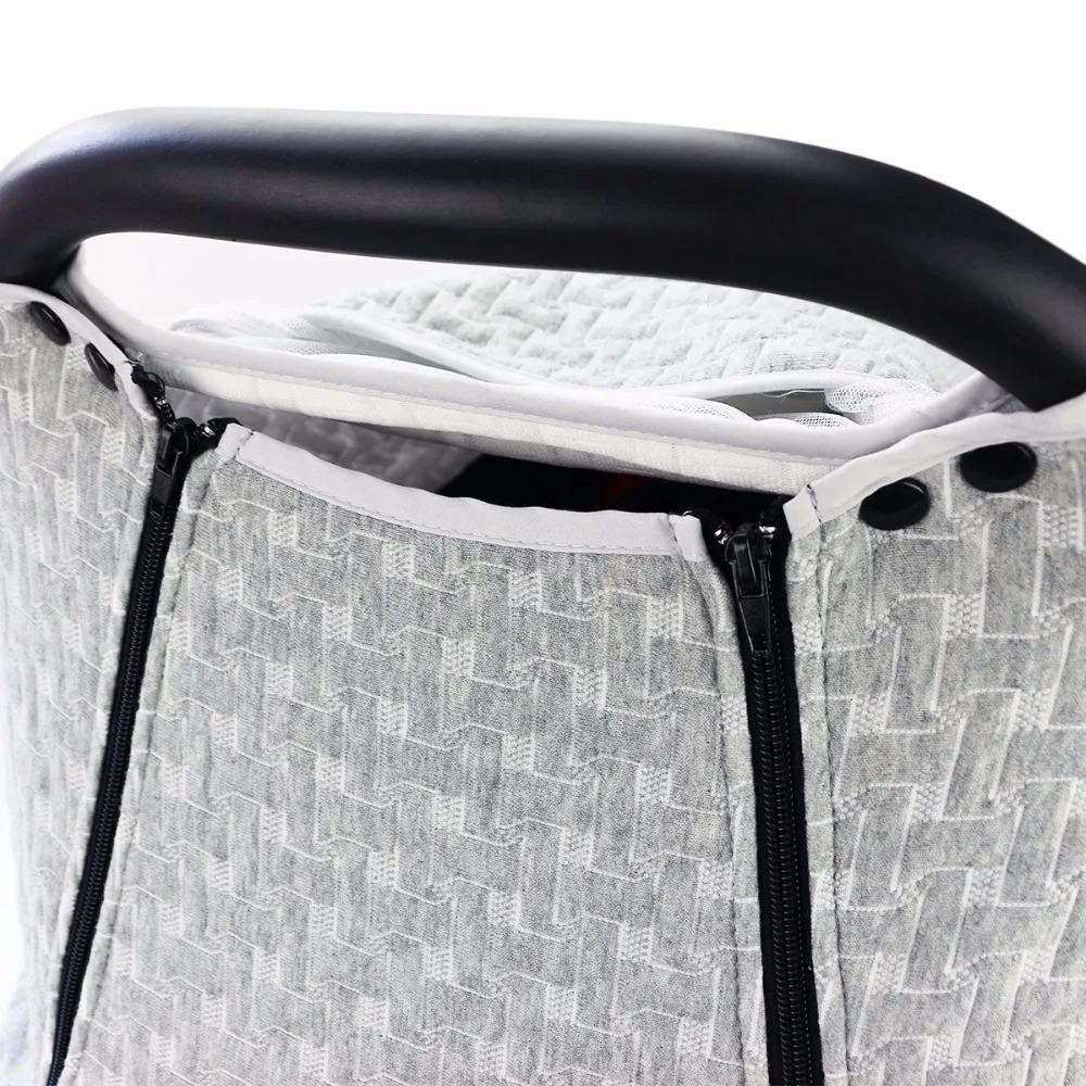 New Design Quilted with knitted material breathable and comfortable baby car seat canopy nursing cover for winter