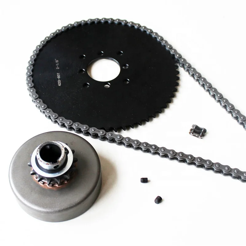 1600 25.4mm Clutch, Chain #41/420, Black 60T Sprocket Go Kart, Mini Bike