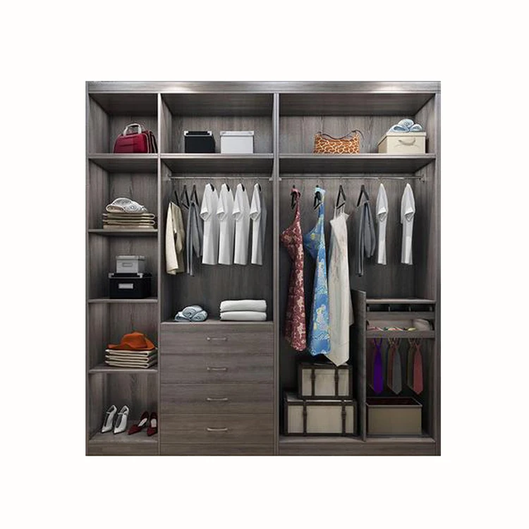 Wooden almirah furniture designs in bedroom wall