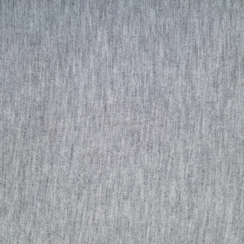 Fabric factory melange gray 40S rayon spandex jersey fabric