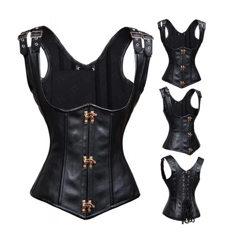 Hot Selling Steampunk Corset Gothic Corset Women Waist Trainer Vinyl Corset