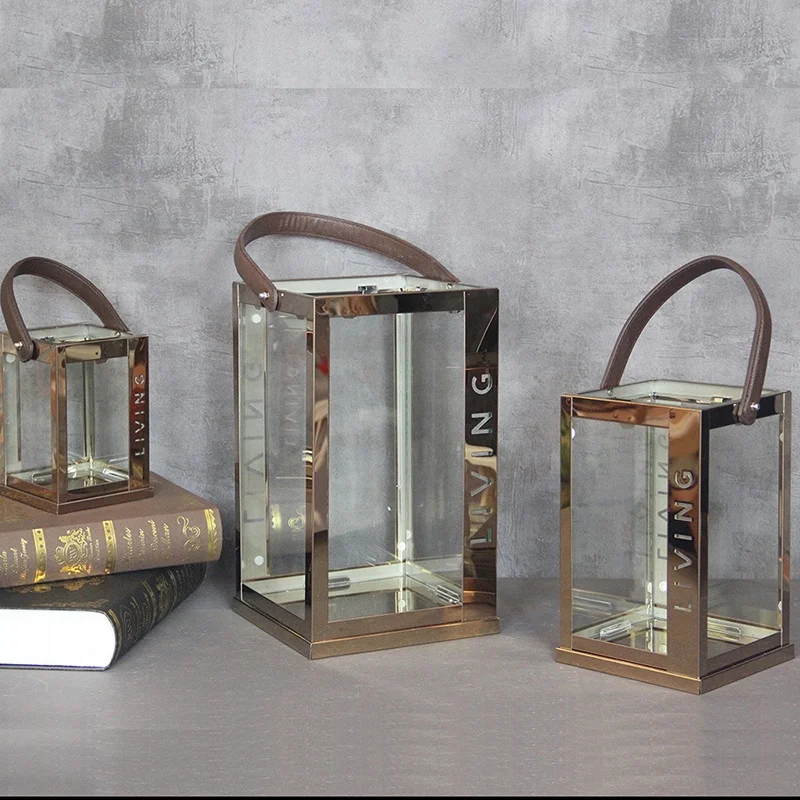 Wedding Decoration  High Quality  Polished Lanterns Metal For Centerpiece Stainless Steel Candle Lantern