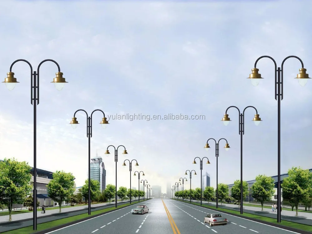
competitive price steel pipe double arm street light pole 8m for sale 