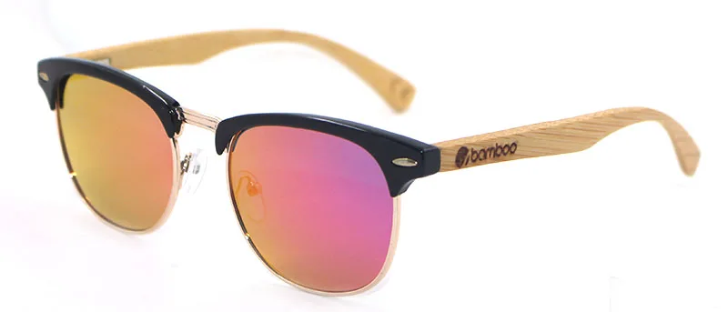 Vintage high standard 100% UV400 sustainable plastic bamboo wood sunglasses
