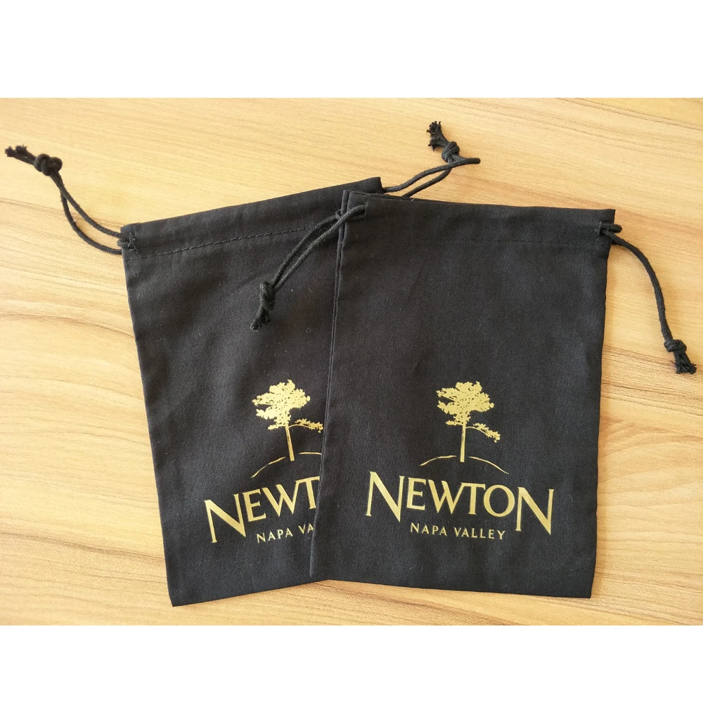 custom printed muslin 100% cotton drawstring bags