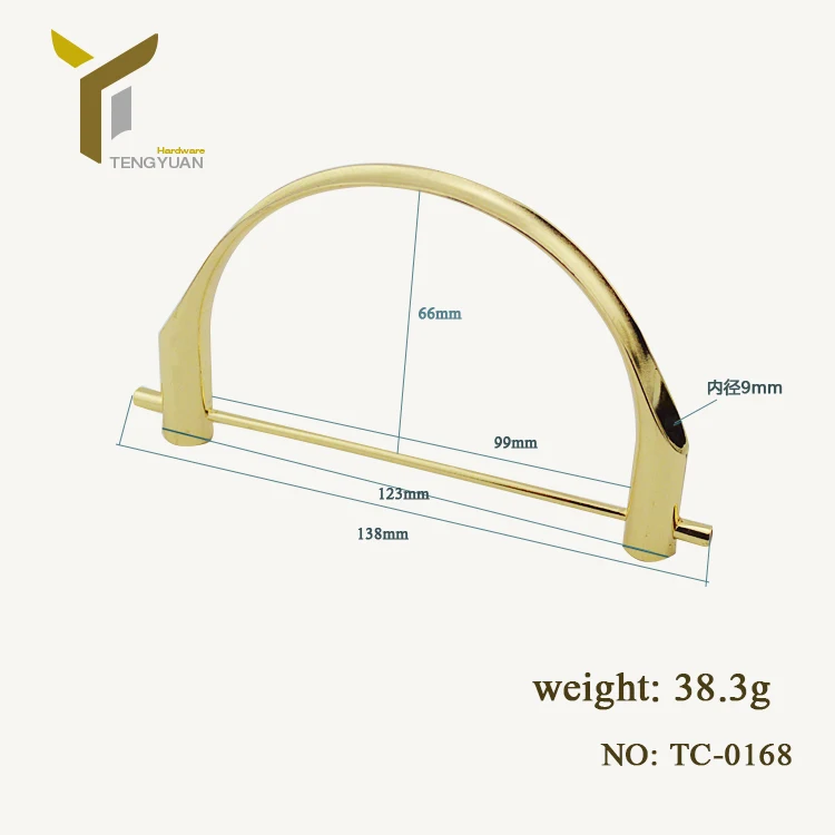 Decorative handbag hardware accessory metal big D ring bag handle for woman bag