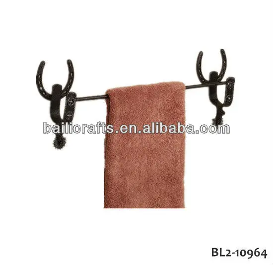 
metal bathroom accessory horseshoe spur towel bar 