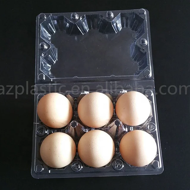 Disposable Cheap Clamshell 6 Holes Plastic Blister Eggs Packaging Tray