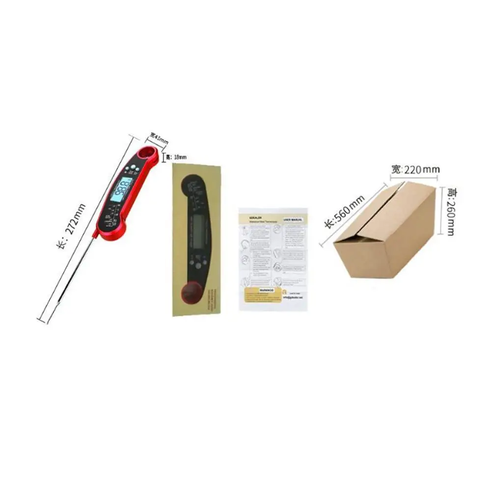 Кухонный водонепроницаемый складной термометр для мяса с щупом и мгновенным