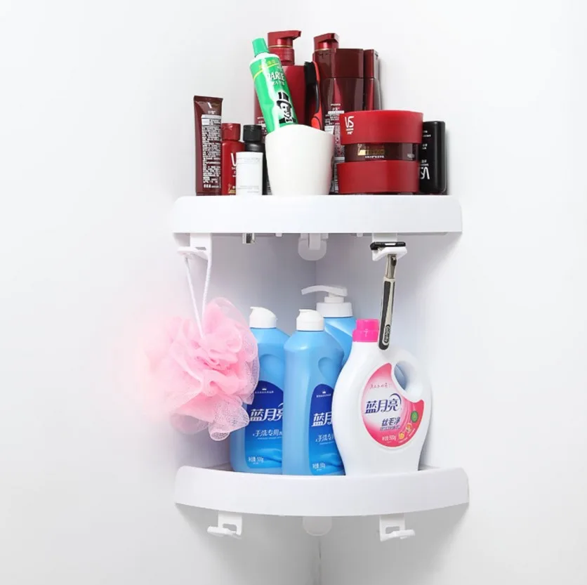 
2020 new design Plastic suction on the wall No tool wall corner shelf 