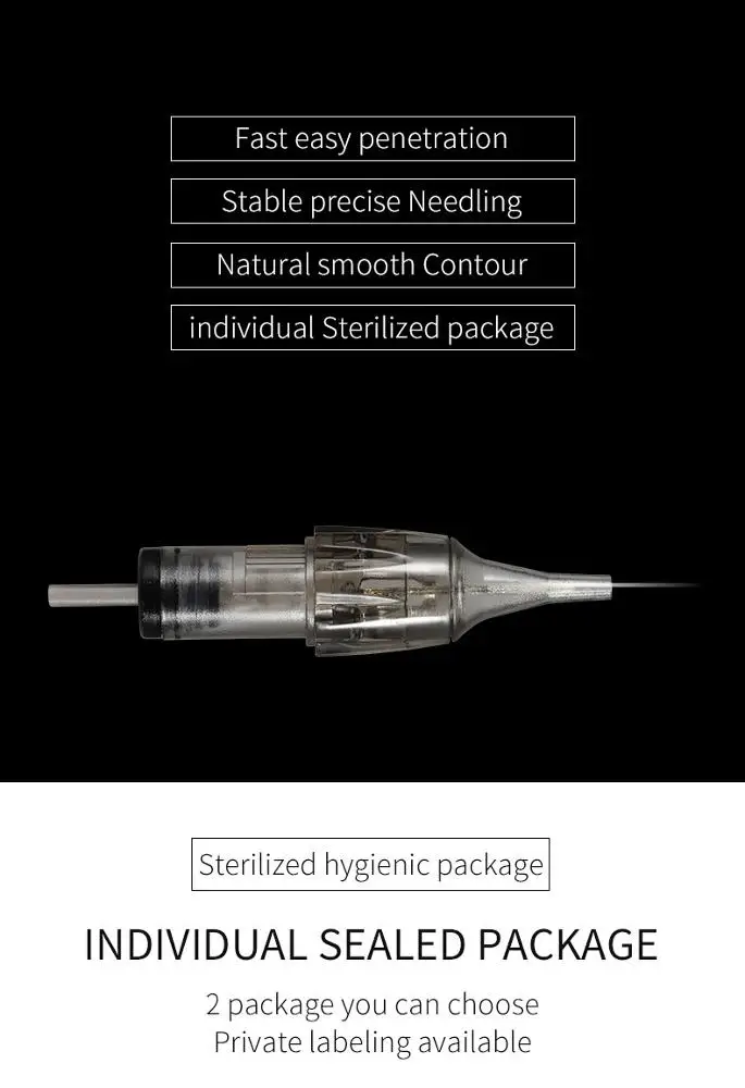 Стерилизованная гигиеническая универсальная тату-игла в индивидуальной упаковке для машинки для перманентного макияжа