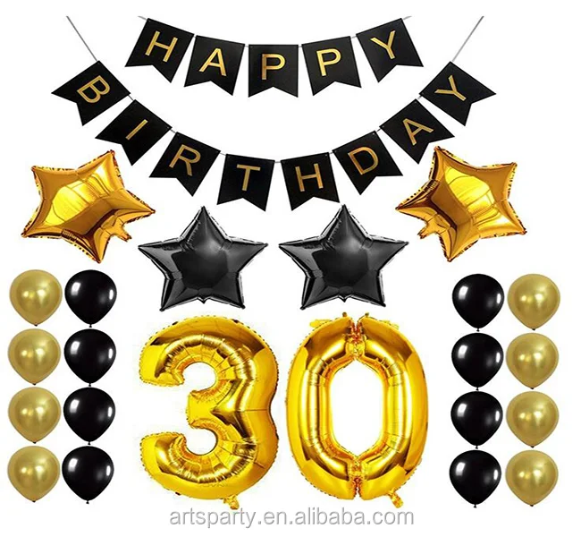 Баннер на день рождения, черно-Золотой для украшения вечеринки, уникальный бумажный флаг-баннер на день рождения