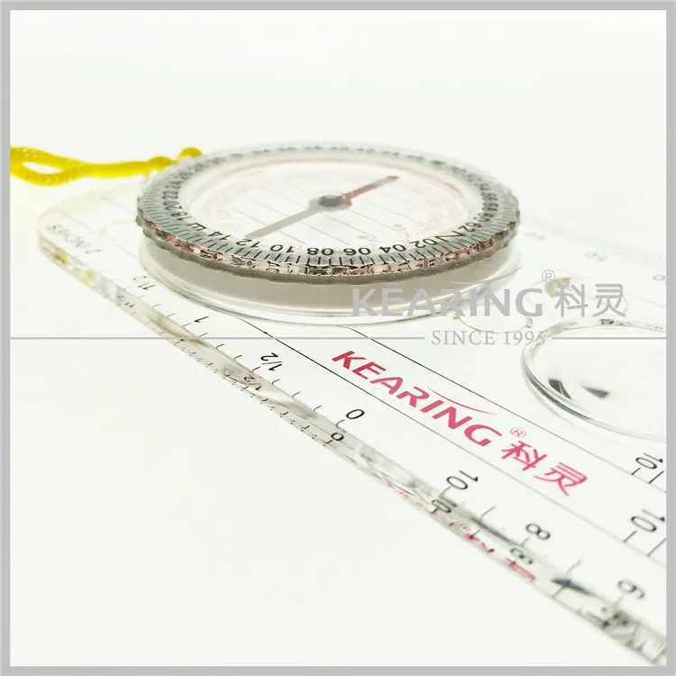 
Transparent Navigational Compass on Topographical Map, Needle Pointing to Magnetic North # KMC-1 <span style=