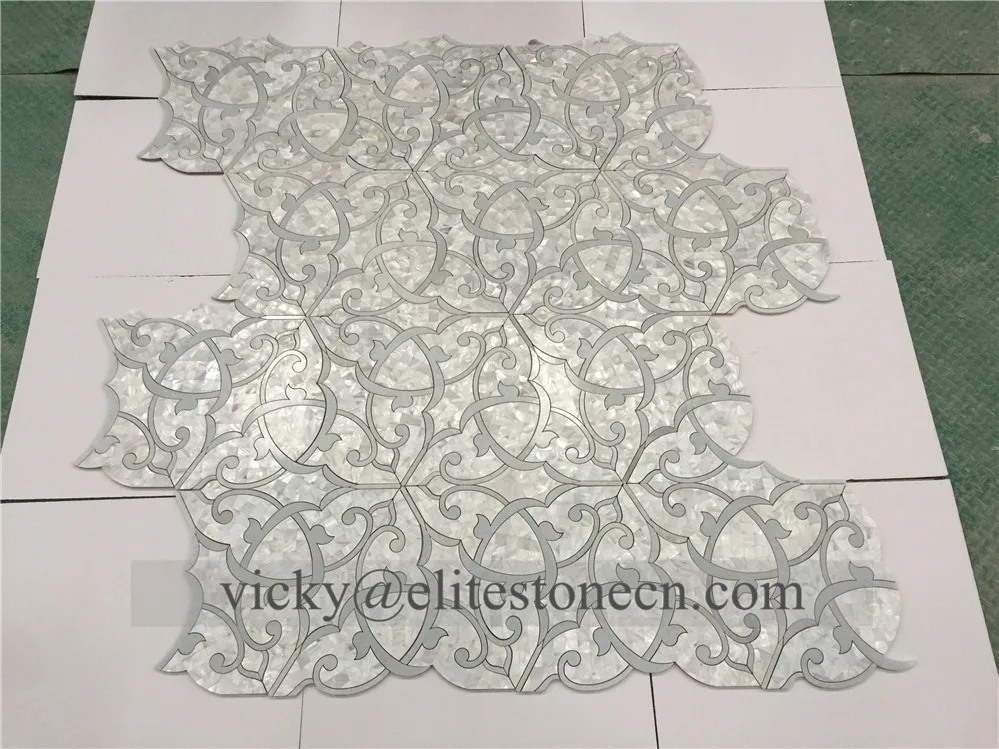 Rhombus marble mosaic, blue marble mosaic tile,marble mosaic