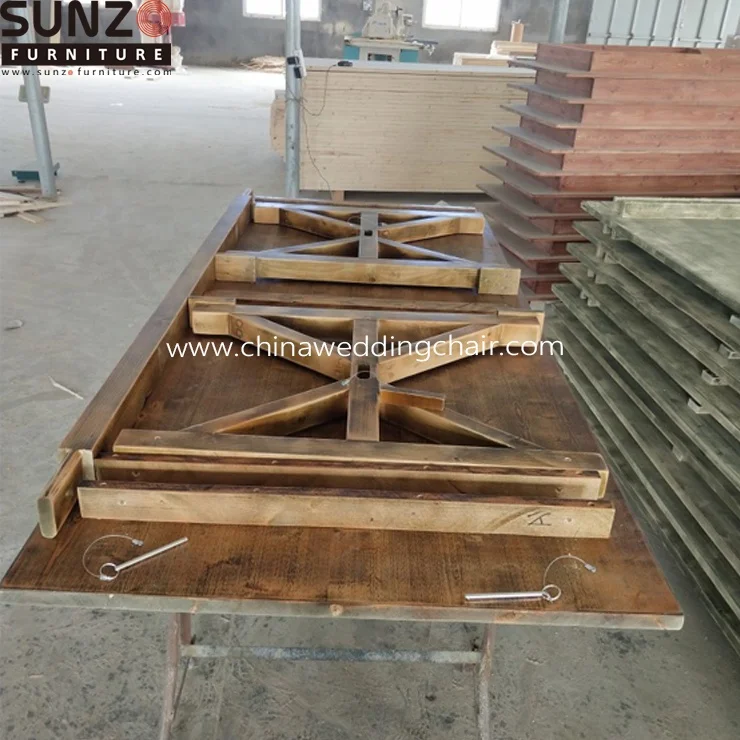 French country table solid wood oak wood old farm table wedding folding table