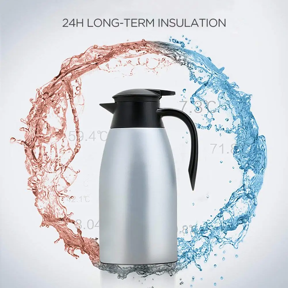 Insulated Coffee Pot Double Wall Stainless Steel 2L Coffee & Tea Sets Vacuum Insulated Custom Packing Acceptable Normal Size