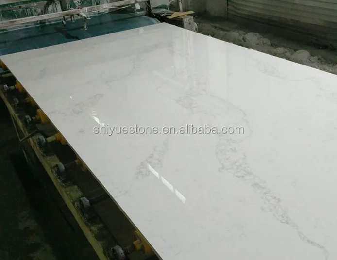 Quartz Calacatta White with Gold Veins Slab, Quartz Stone Supplier