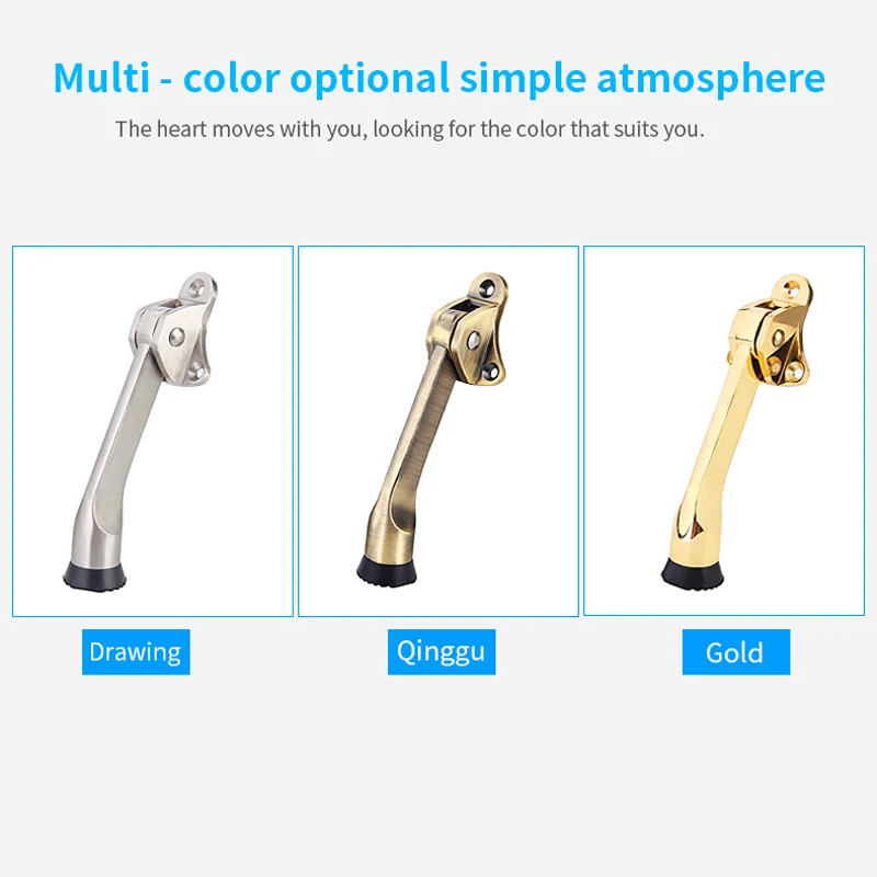 Kick Down Foot Operated Door Stop Stopper Prop Stay Spring Flip Door Stopper Zinc Alloy Graphic Design N/A