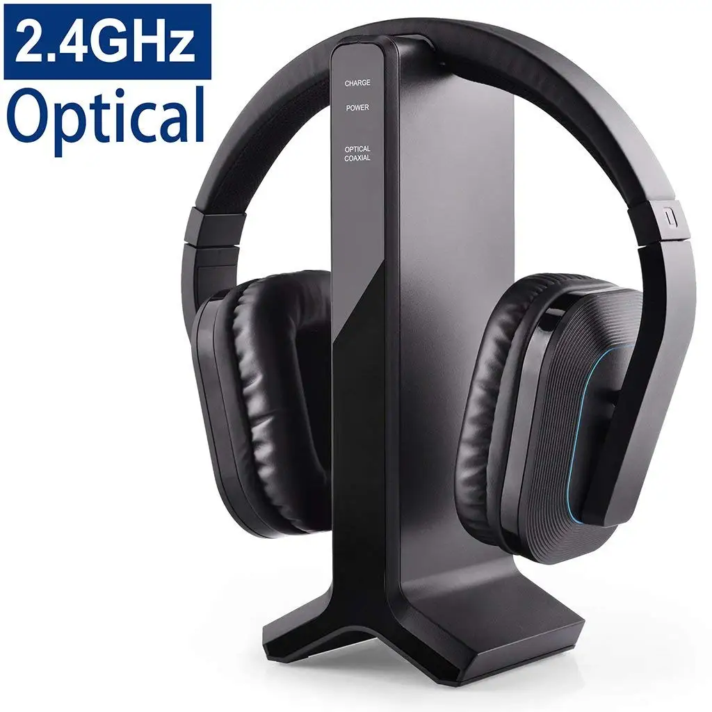 2.4GHz digital Hi-Fi wireless headphone with charging base for laptop/TV/computer