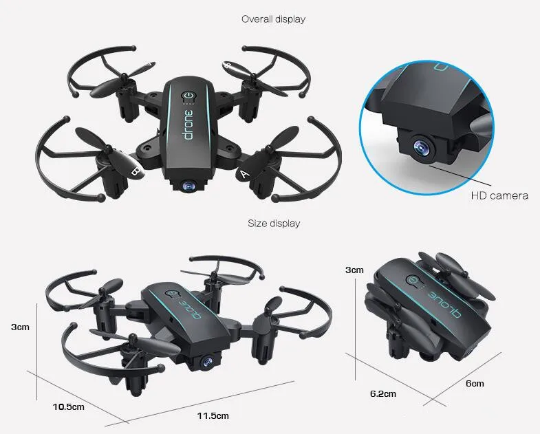 New Product 1601 Mini WiFi real-time folding four axis remote control aircraft