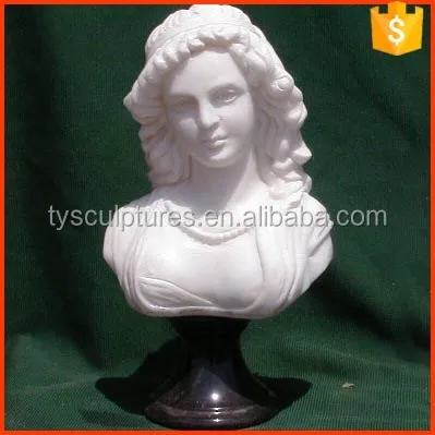 
China factory carved antique white marble female busts beautiful girl bust statue for sale 