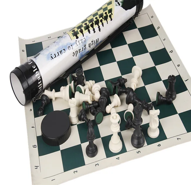 Green Vinyl Tounrnament Chess Board chess set game