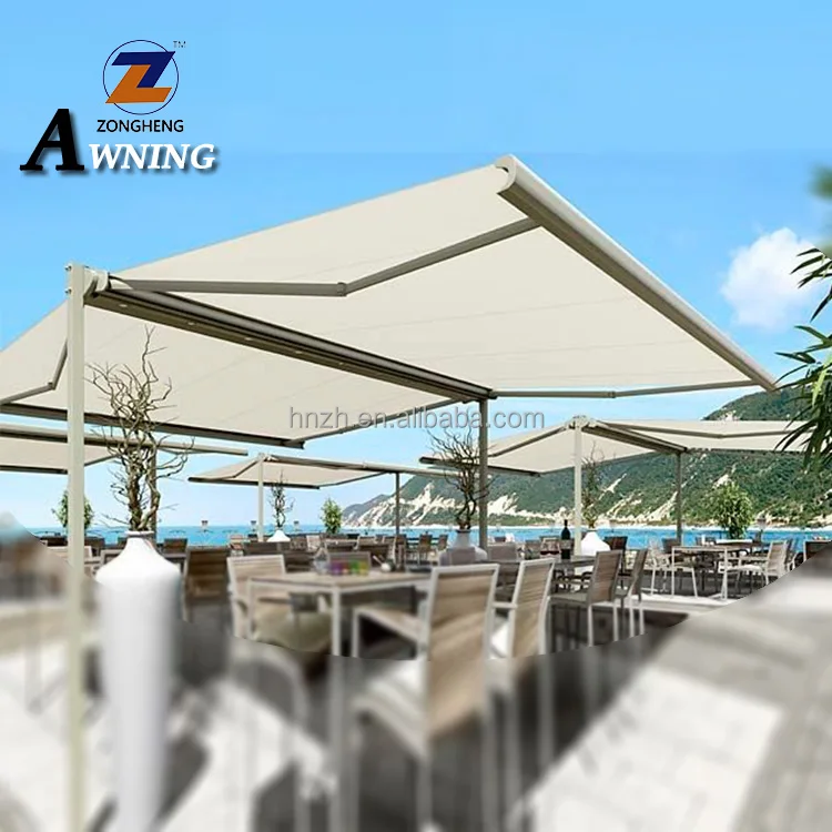 Free Standing Double Sides Balcony Retractable Awning for Sunshade/wind/Rain Sensor