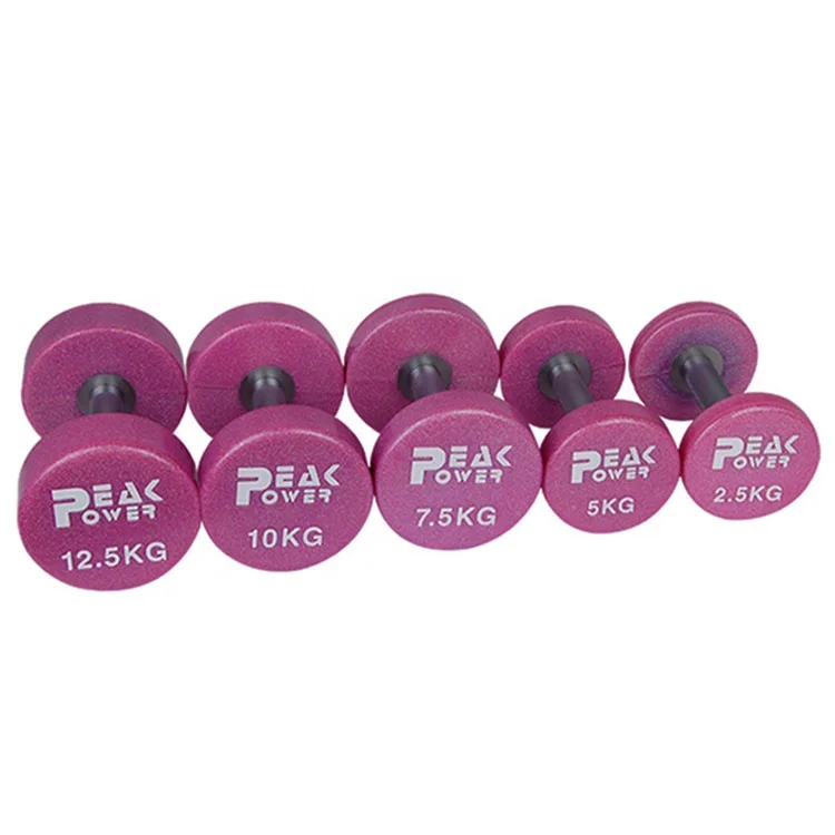 PeakPower High Quality  Hot Sale Colorful Shining Custom Logo PU Glittering Urethane Dumbbell
