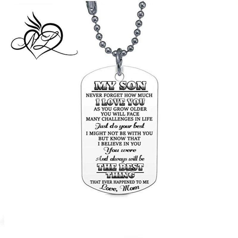 Stainless Steel TO MY SON NEVER FORGET HOW MUCH LOVE MOM - Dog Tag