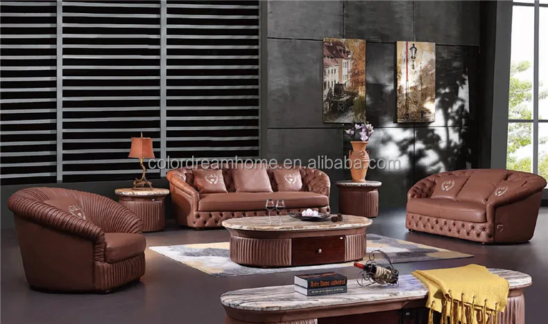 home furniture modern style luxury set design low price sofa set, genuine leather sofa, latest living room sofa