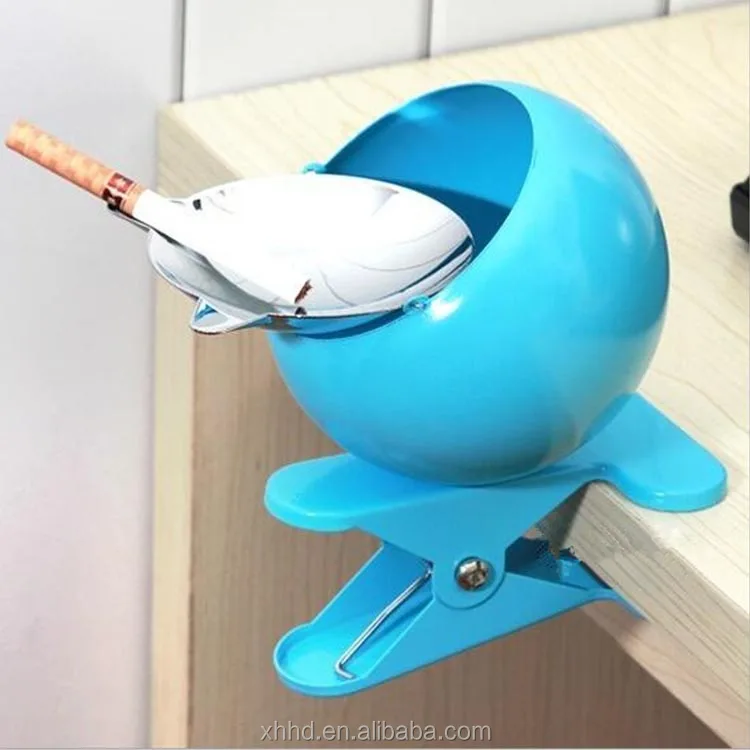 High Quality Funny Design Metal Ashtray With Cilp Cigarette Cendrier Smoking Cinzeiro For Table Home Accessories Decoration