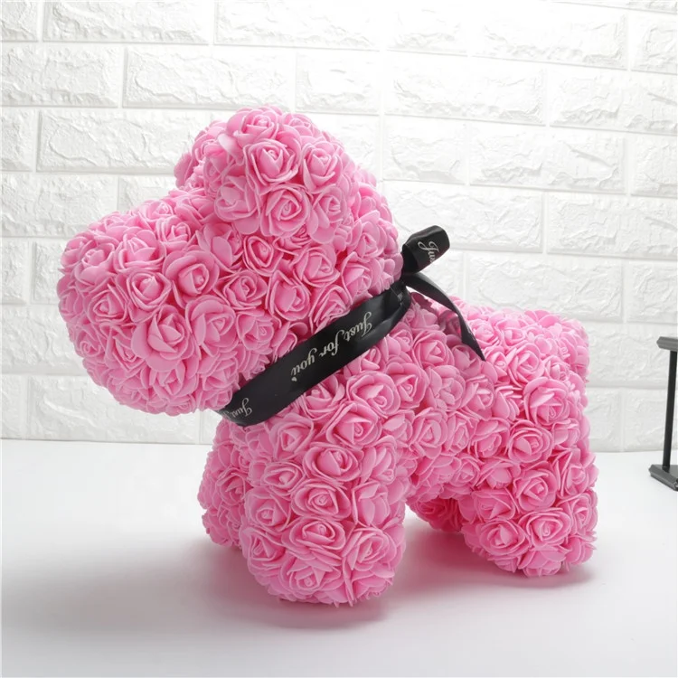 Подарок на день Святого Валентина, оптовая продажа, цветы, красная роза, пена 35 см, мишка тедди без подарочной коробки, подарки розы