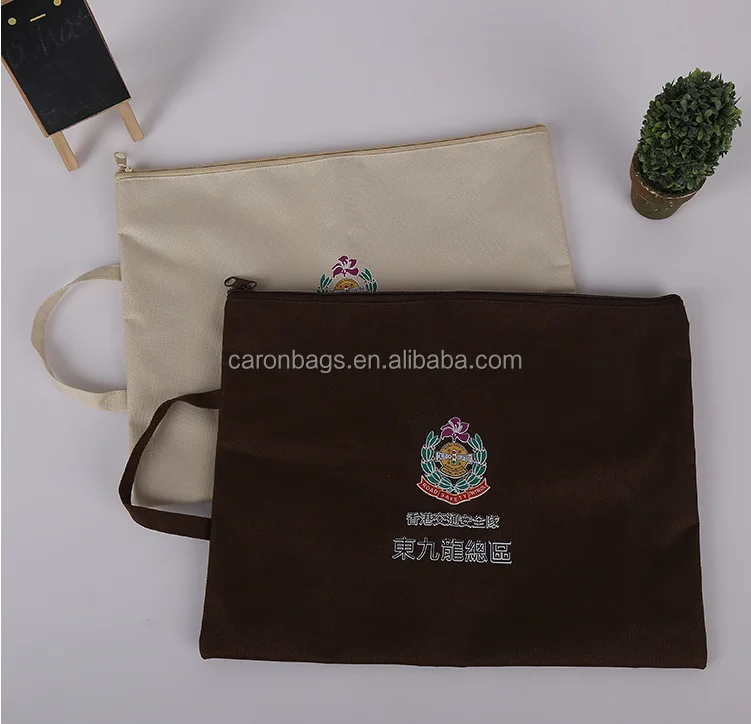 
wholesale custom natural color or black color zipper canvas cosmetic pouch 