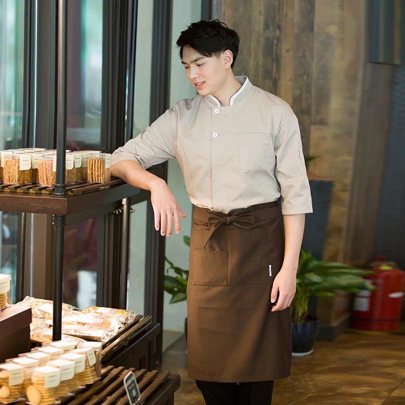Пекари рабочая одежда для крупных детей; Комплекты одежды на рукав торт выпечки повар официант Хлопковые Штаны на лямках; Спортивный костюм для мужчин и женщин