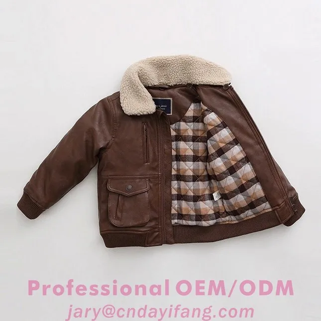 High quantity PU children leather jacket