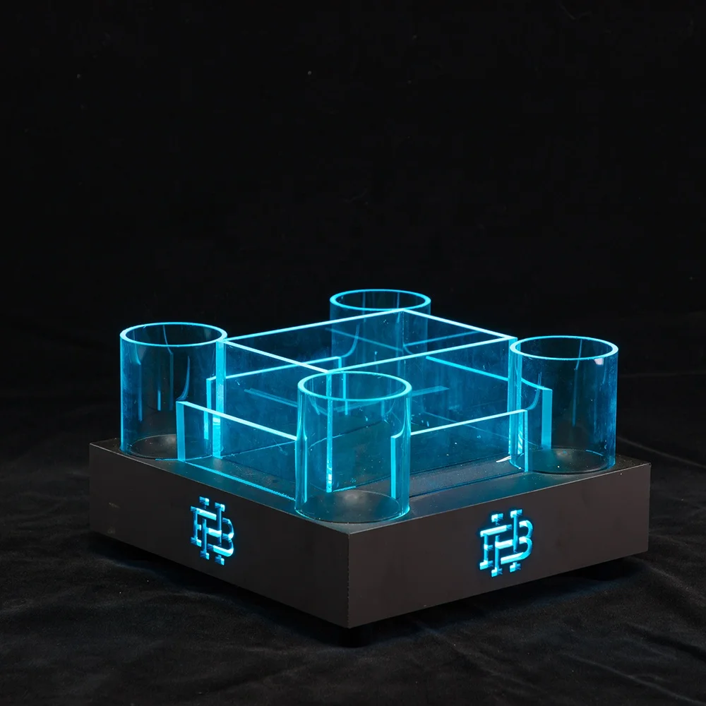 
Rodnn 9A04 Champagne Wine Liquor Customized Plastic Premium Plexiglass PMMA Acrylic Illumited LED Ice Bucket 