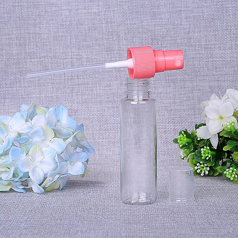 30 ml transparent amber blue green pink  plastic toner fragrance fine mist pocket spray bottle
