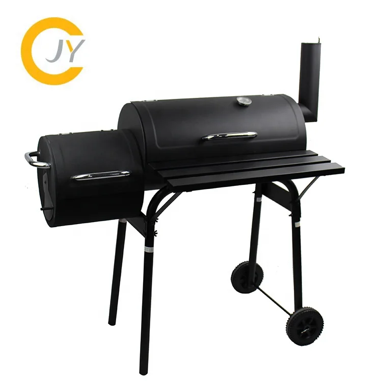 Barbecue Smoker Drum Charcoal Bbq Grill Offset Smoker with Trolley