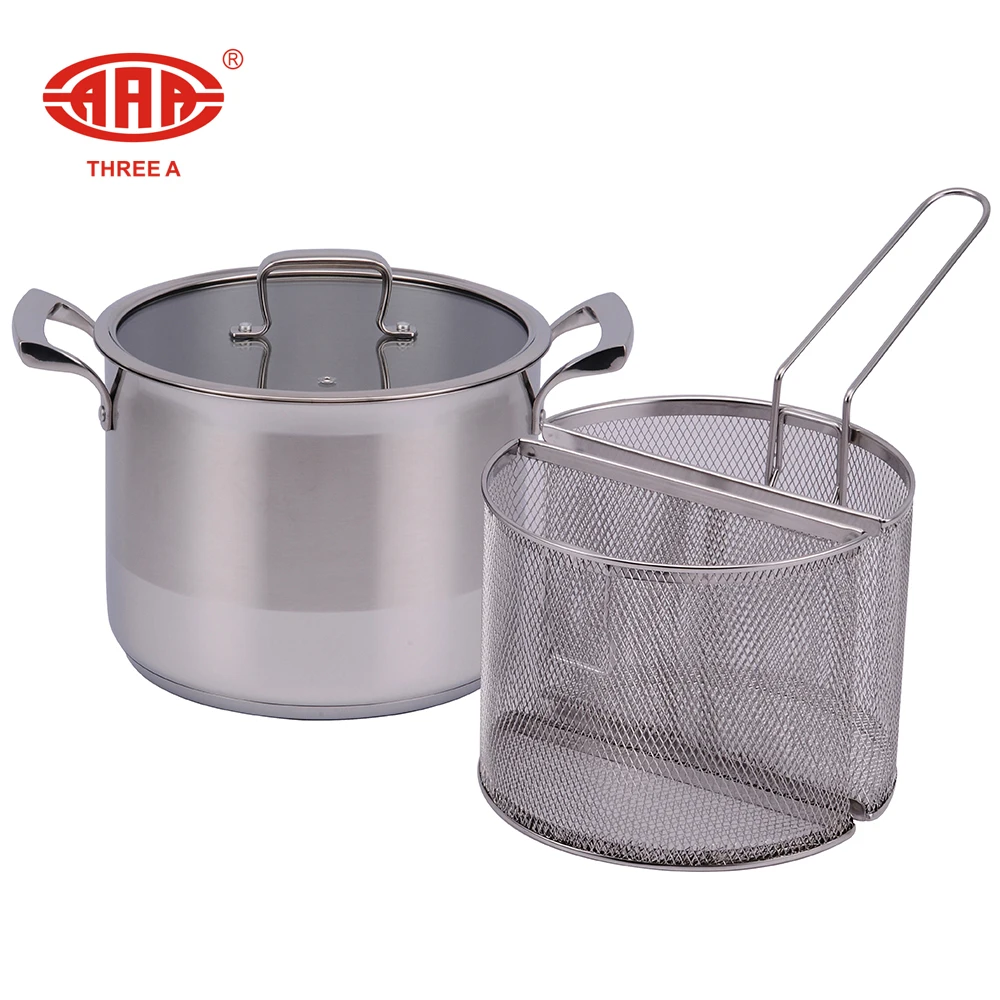 stainless steel soup pasta deep fry basket noodle pot