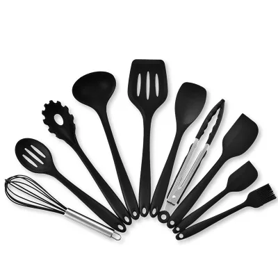 fournisseur alibaba Premium Silicone 11 pcs Kitchen Utensils with plastic Holder