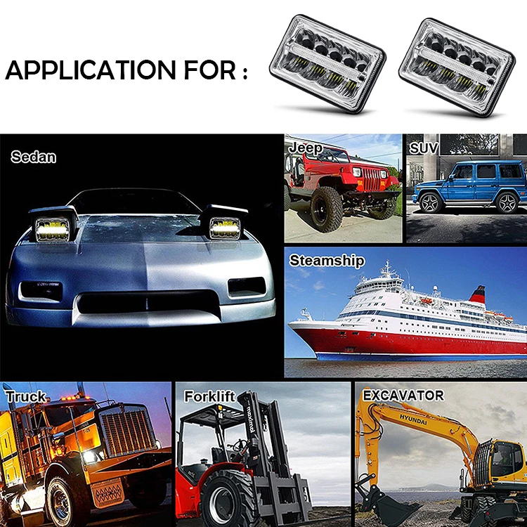 4x6 5x7 45W 55W LED Headlight Hi-low Beam DRL 45W Waterproof IP67 Auto Parts