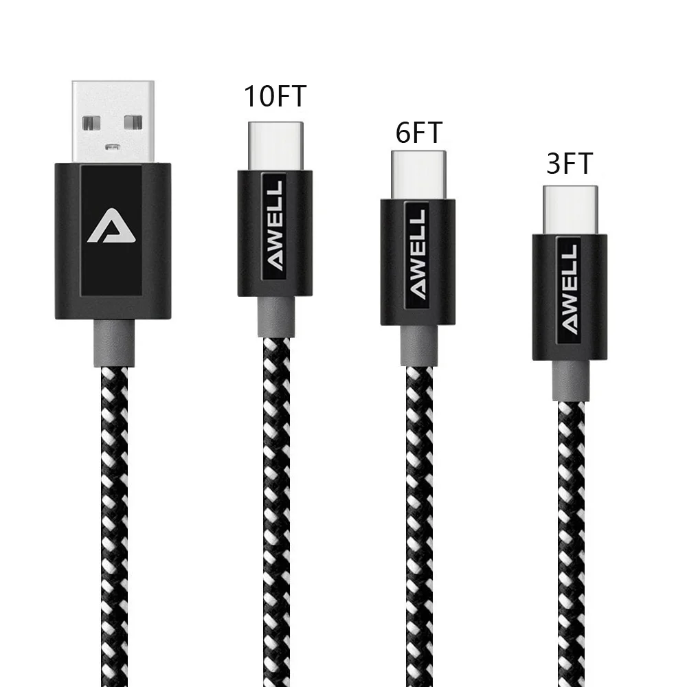 
AWELL most hot selling USB Type-C Cable USB Type C Male Connector Data Cable 