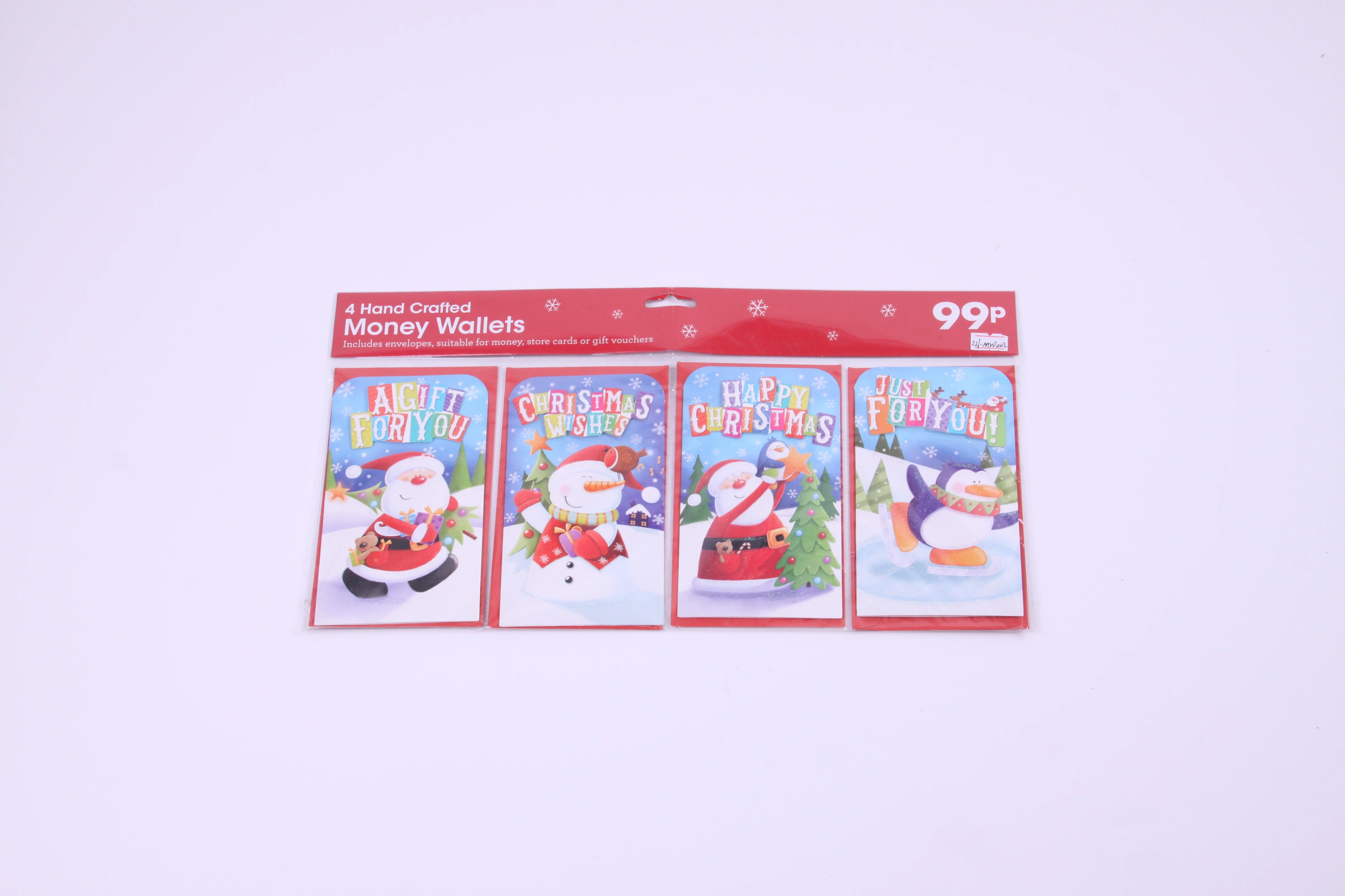 Wholesale happy  new year Santa Claus snowman Christmas card greeting cards pack money card
