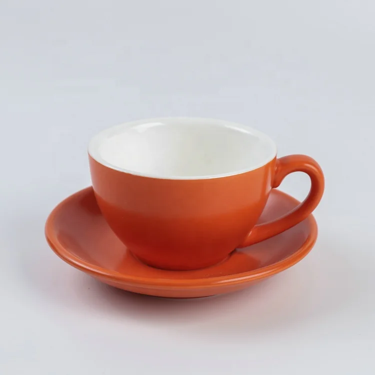 Bulk high quality competitive price customize color porcelain cappuccino tea cups saucers