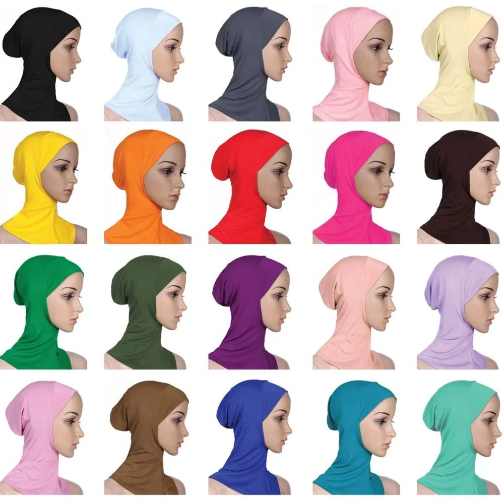 Wholesale Women Modal Tuban Cap Mix Color Stretch Adjustable Headdress Cotton Muslim Accessory HM201