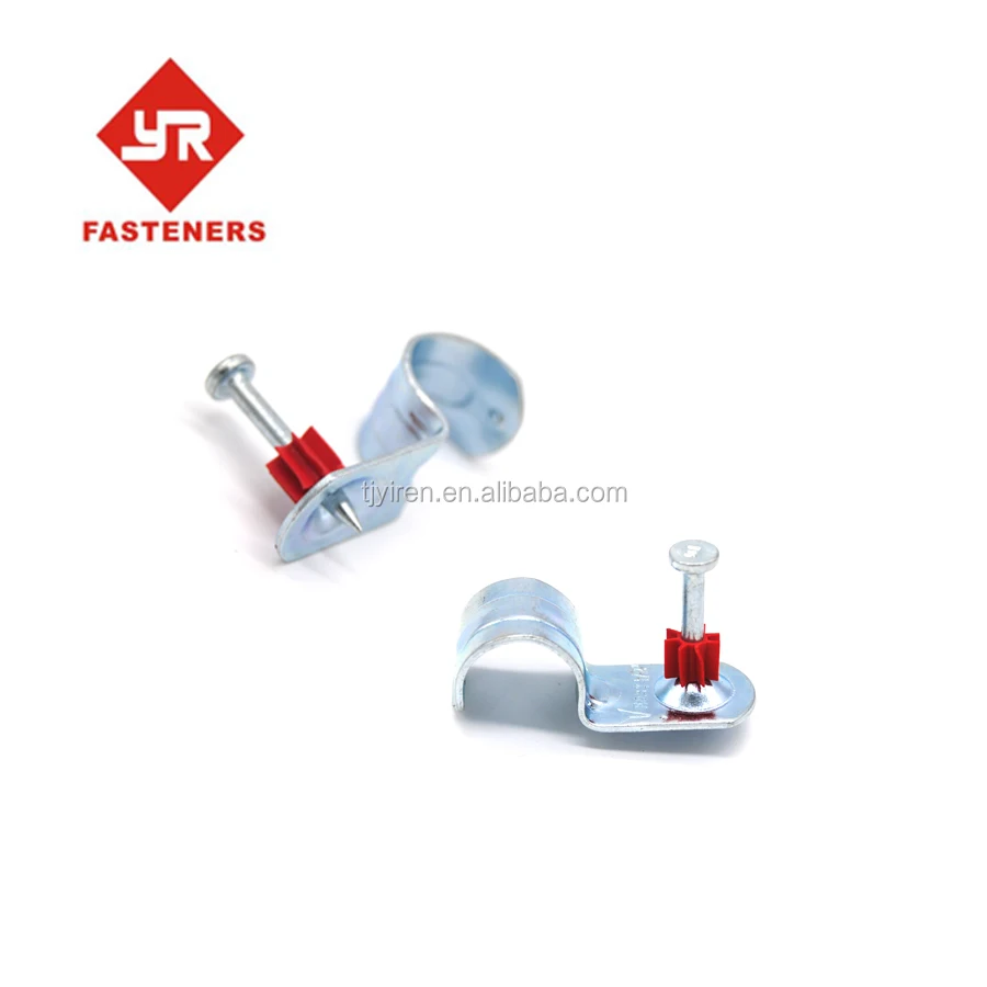China high-strength conduit clips concrete drive pins fasteners with with 10mm red flute