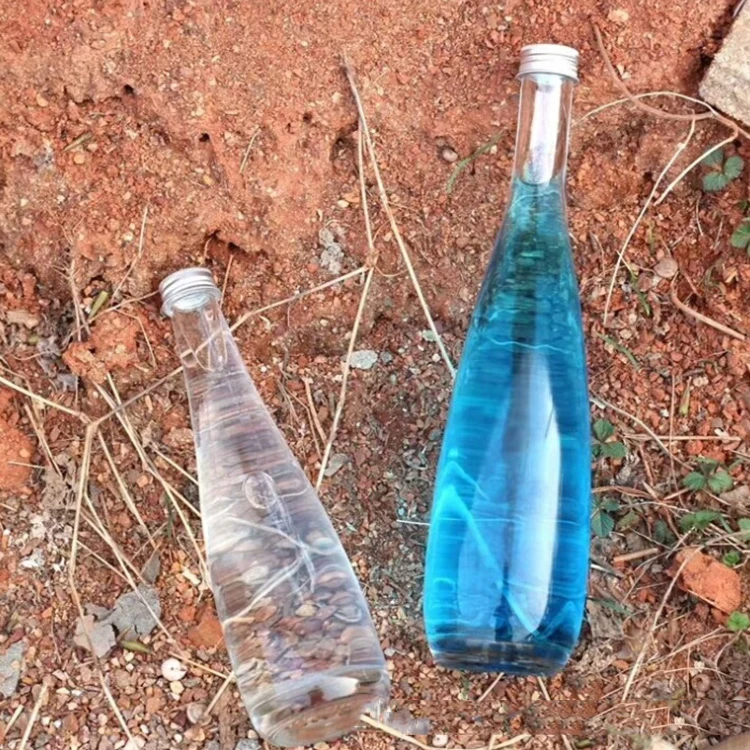 glass storage beverage bottles , clear glass juice bottle