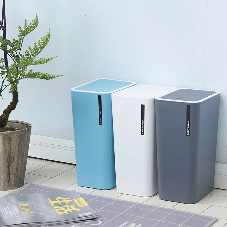 
Push type open top plastic Square trash can 