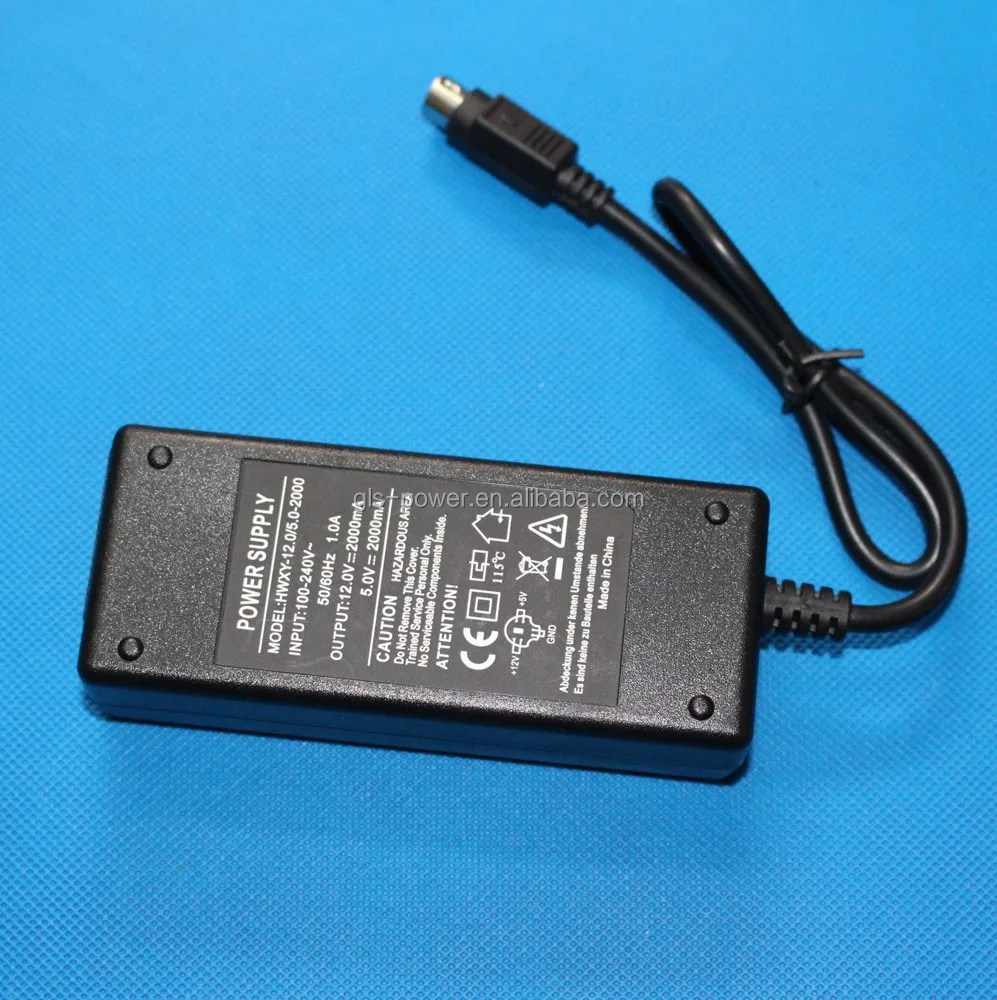 12V 5V dual output power supply with 4 pin din connector